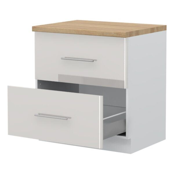 Kuhinja Modern R-80-2MBOX/3: spodnji predalnik, fronta svetla (Vanila mat)