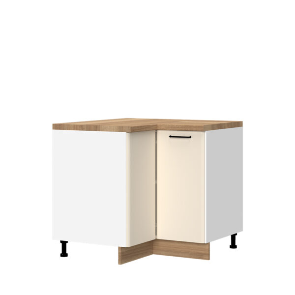 Kuhinjska kotna spodnja omarica z dvojnimi vrati Modern R-UG-2K/3, 94 cm, korpus Bela, fronta Vanilija mat