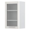 Kuhinja Modern V7-45-1KS/3: viseča omarica s steklenimi vrati, fronta svetla (Vanila mat)
