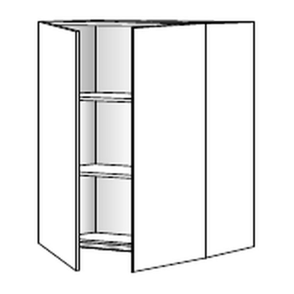 Kuhinjska zgornja viseča omarica z dvojnimi vrati Modern V7-80-2K/3, 80 cm, višina 72 cm, tehnična skica iz kataloga Jela