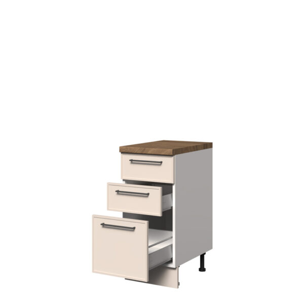 Kuhinjska spodnja omarica s tremi predali Opera R-40-3MBOX/4, 40 cm, korpus Bela, fronta Kašmir mat lak