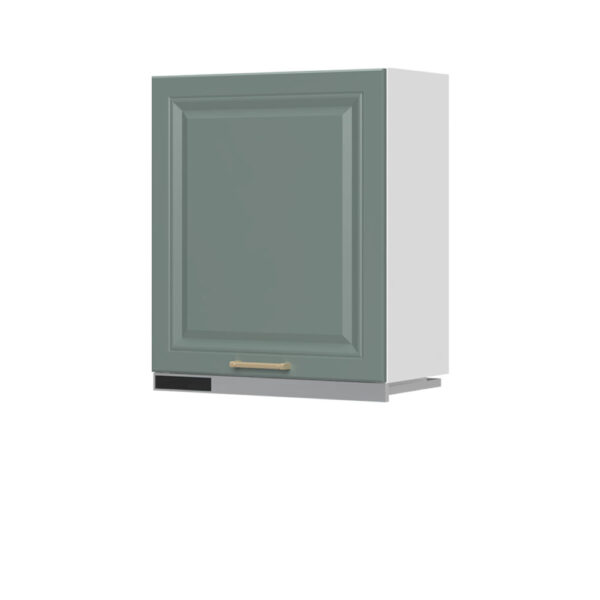 Kuhinjska zgornja omarica za napo za vgradno napo Regent A7-60-1KU/4, 60 cm, višina 72 cm, korpus Bela, fronta Forest green