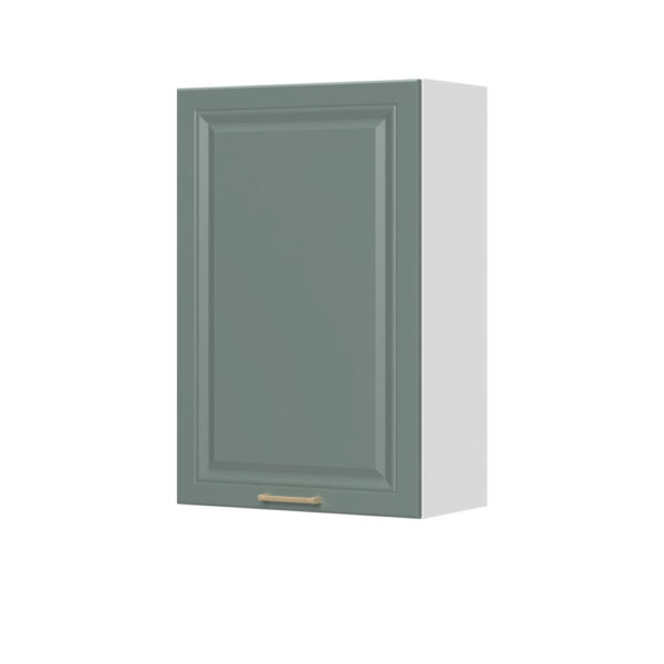 Kuhinjska zgornja omarica za napo z enimi vrati Regent A9-60-1K/4, 60 cm, višina 91 cm, korpus Bela, fronta Forest green