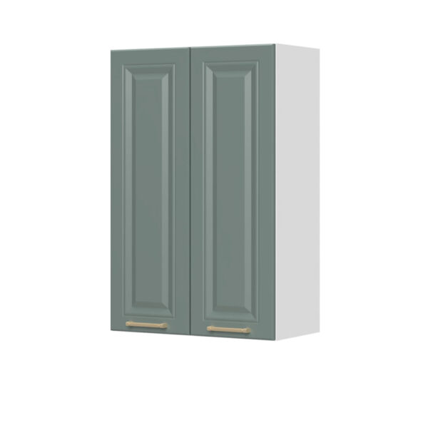 Kuhinjska zgornja viseča omarica z dvojnimi vrati Regent V9-60-2K/4, 60 cm, višina 91 cm, korpus Bela, fronta Forest green