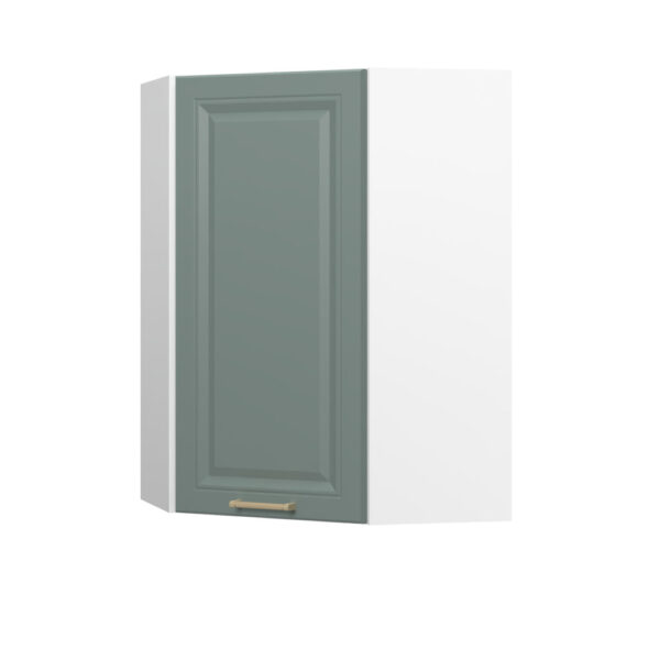 Kuhinjska zgornja viseča omarica z enimi vrati Regent V9-UG-1K/4, 64 cm, višina 91 cm, korpus Bela, fronta Forest green