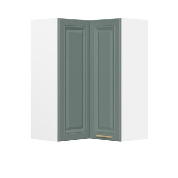 Kuhinjska zgornja viseča omarica z dvojnimi vrati Regent V9-UG-2K/4, 64 cm, višina 91 cm, korpus Bela, fronta Forest green