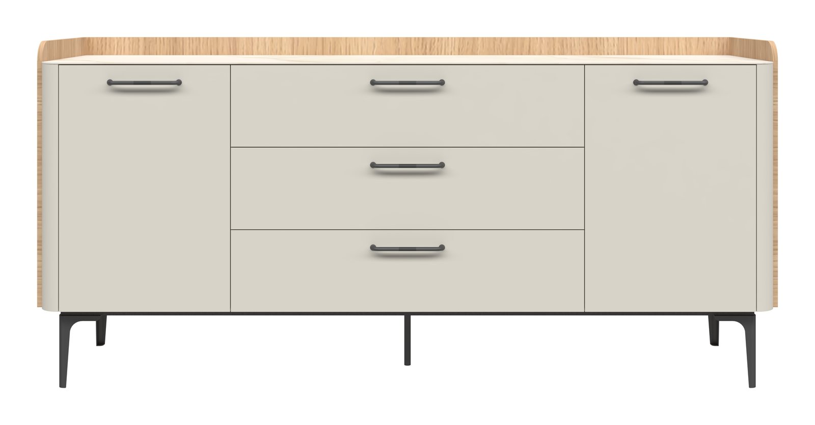 Komoda Air K23/AI, Pepper White mat lak