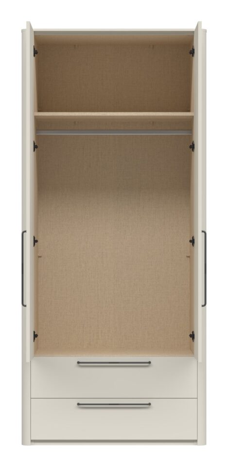 Garderobna omara Air P22/AI, Pepper White mat lak (odprta, notranjost)