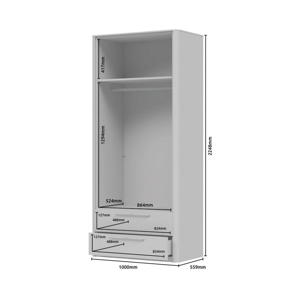 Garderobna omara Air P22/AI (skica z merami)