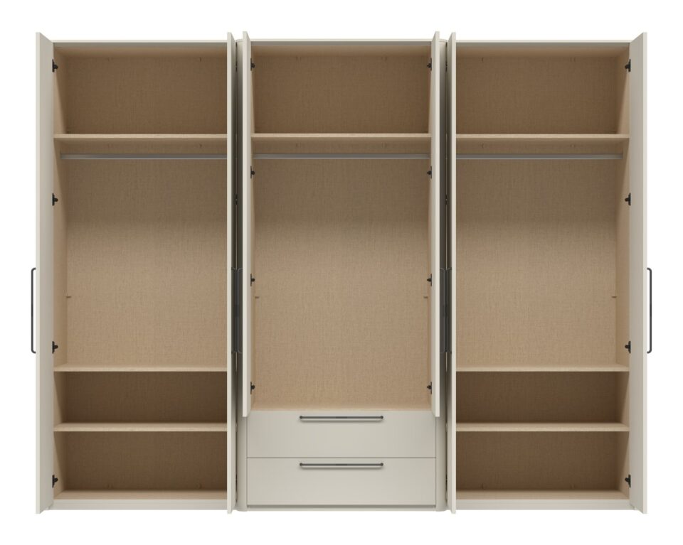Garderobna omara Air P62/AI, Pepper White mat lak (odprta, notranjost)