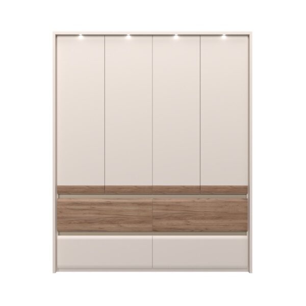 Garderobni ormar Kalla Invictus P44/IC, 4 krila i 4 ladice, širina 187 cm
