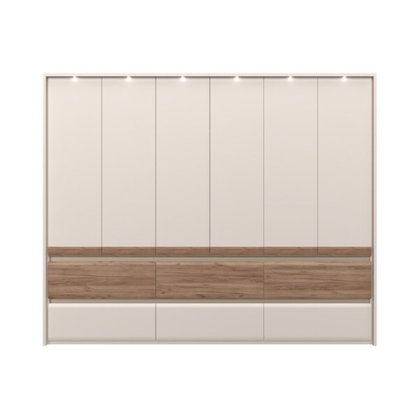Garderobni ormar Kalla Invictus P66/IC, 6 krila i 6 ladica, širina 277 cm