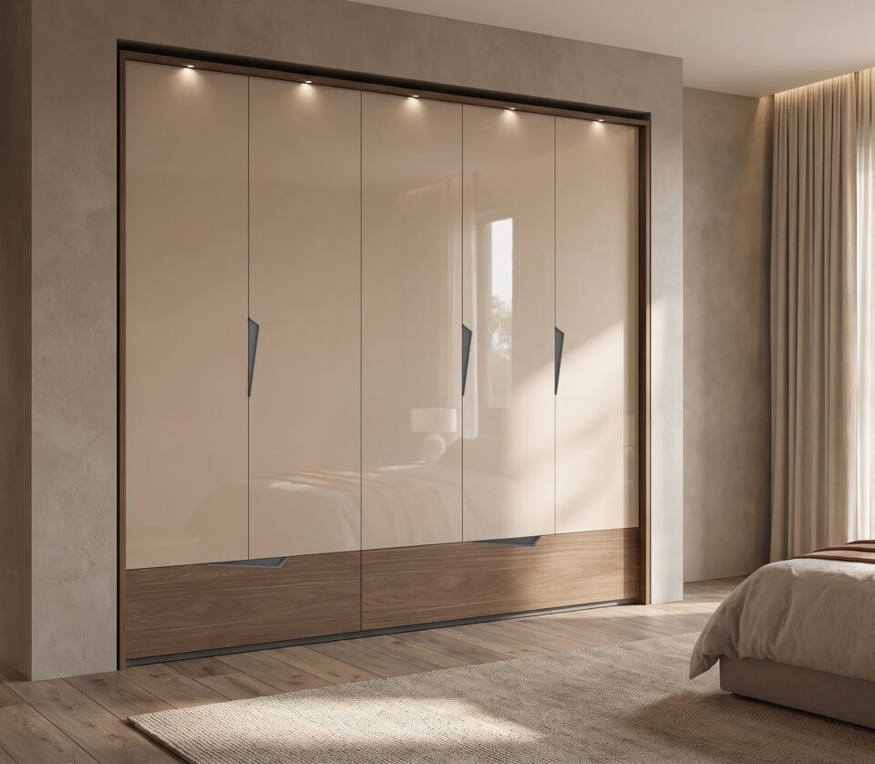 Garderobna omara P52B Left z okvirjem z LED