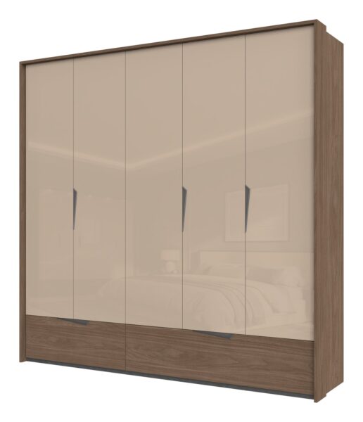 Garderobni ormar Kalla Left P52A/LF, 5 krila i 2 ladice, širina 232 cm