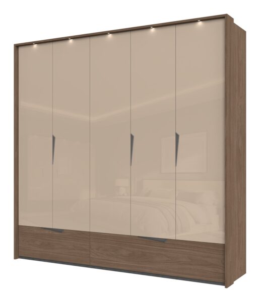 Garderobni ormar Kalla Left P52B/LF, 5 krila i 2 ladice, širina 232 cm