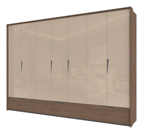 Garderobni ormar Kalla Left P73A/LF, 7 krila i 3 ladice, širina 322 cm