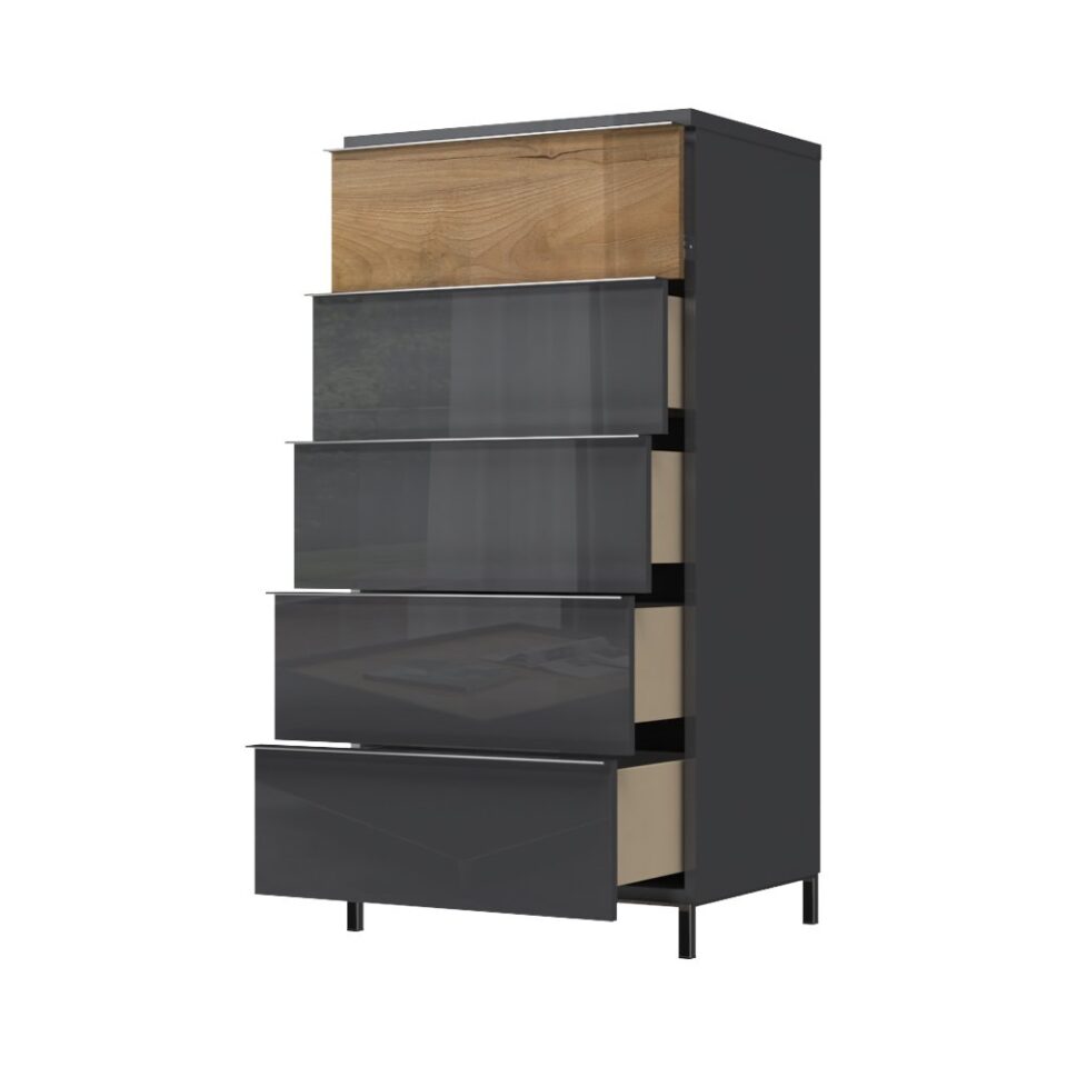 Predalnik Onyx F5/ON, antracit HG lak, pacifik oreh (odprta)