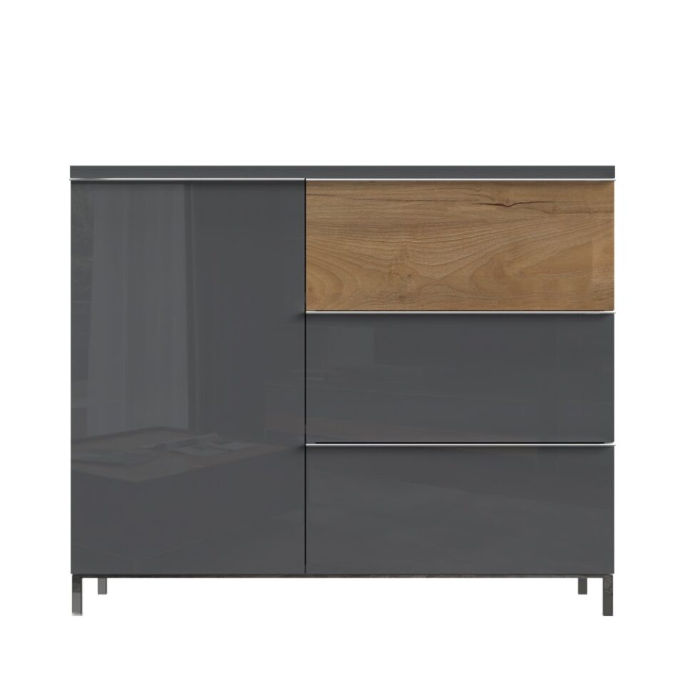 Komoda Onyx K13/ON, antracit HG lak, pacifik oreh