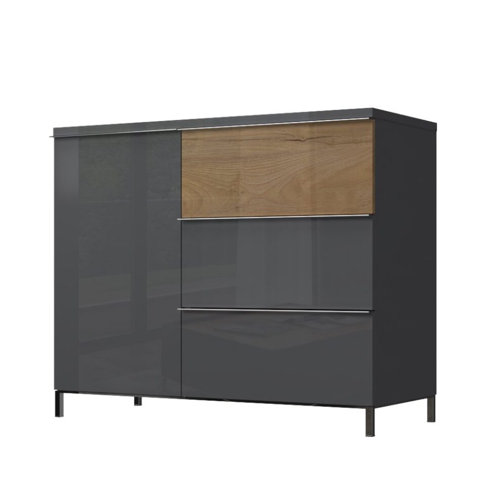 Komoda Onyx K13/ON, antracit HG lak, pacifik oreh