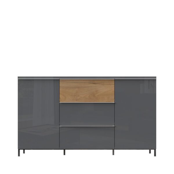 Komoda Kalla Onyx K23/ON, 2 krila i 3 ladice, širina 152 cm