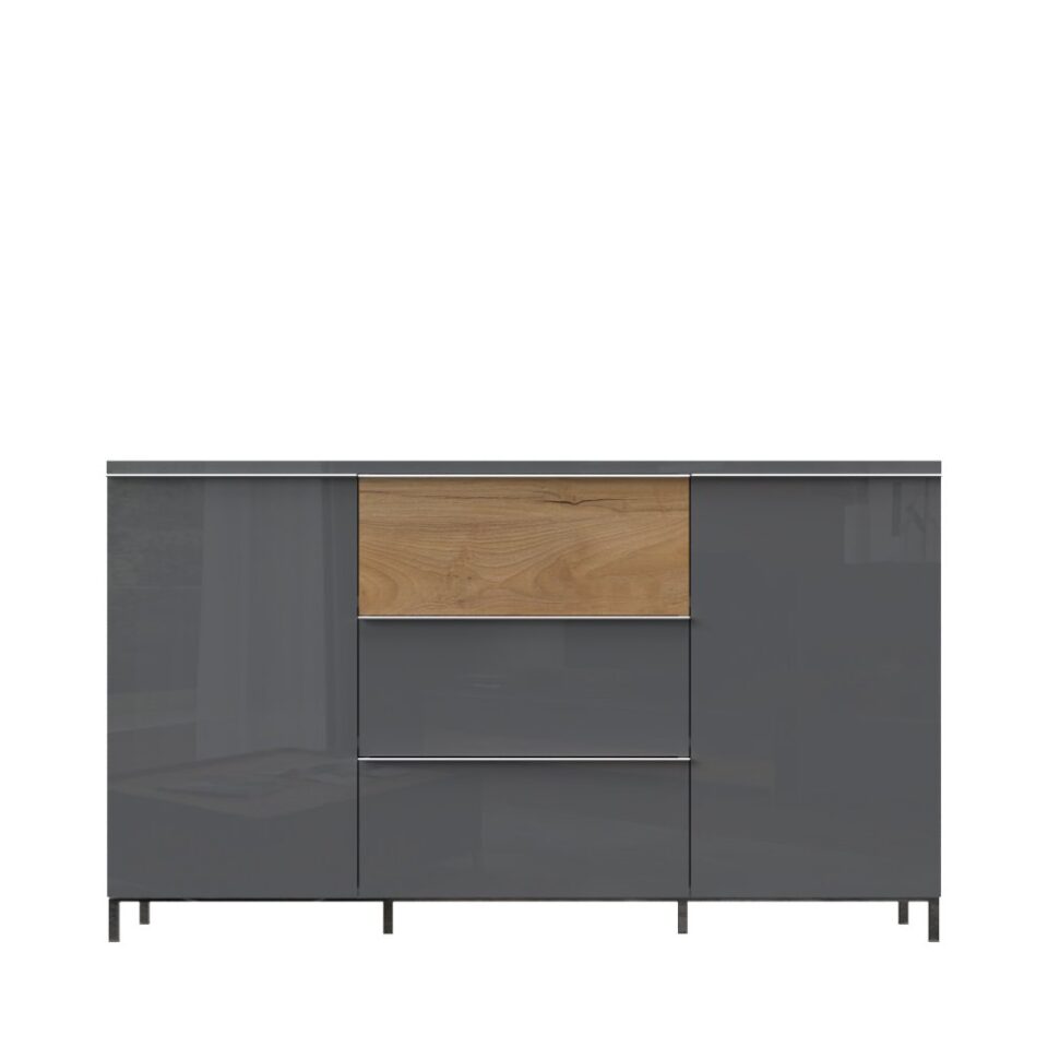 Komoda Onyx K23/ON, antracit HG lak, pacifik oreh
