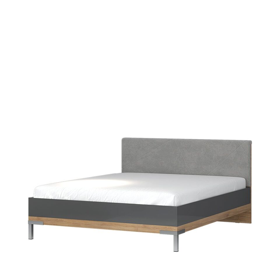 Postelja 160 x 200 Onyx KR160-ON, antracit HG lak, pacifik oreh