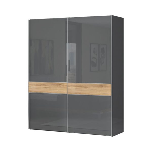 Klizni garderobni ormar Kalla Onyx PK181/ON, širina 182 cm