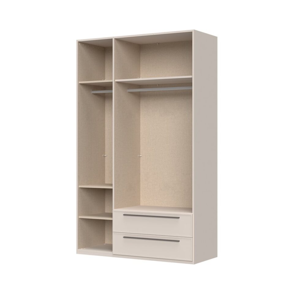 Garderobna omara Opera P32/OP, kašmir mat lak (odprta, notranjost)