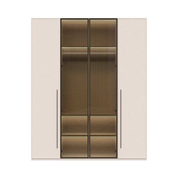 Garderobni ormar Kalla Opera P4-2AL/OP, 4 krila (2 staklena), širina 182 cm