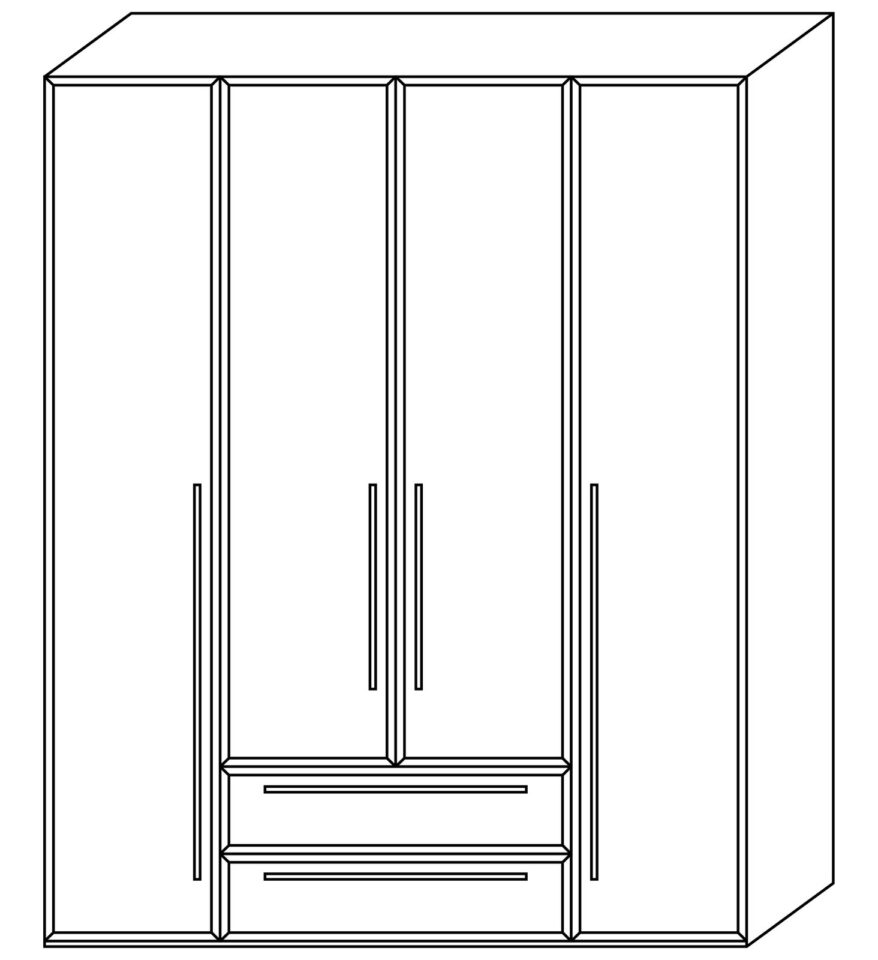 Garderobna omara Opera P42/OP (skica z merami)