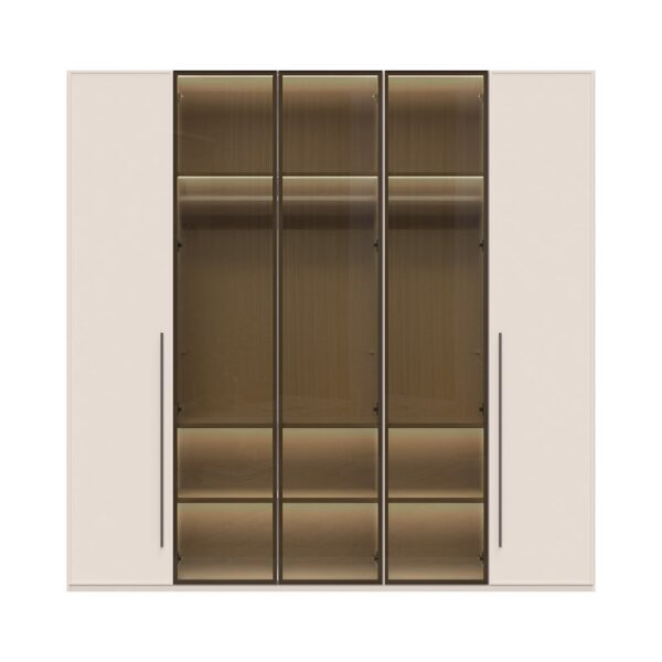 Garderobni ormar Kalla Opera P5-3AL/OP, 5 krila (3 staklena), širina 227 cm
