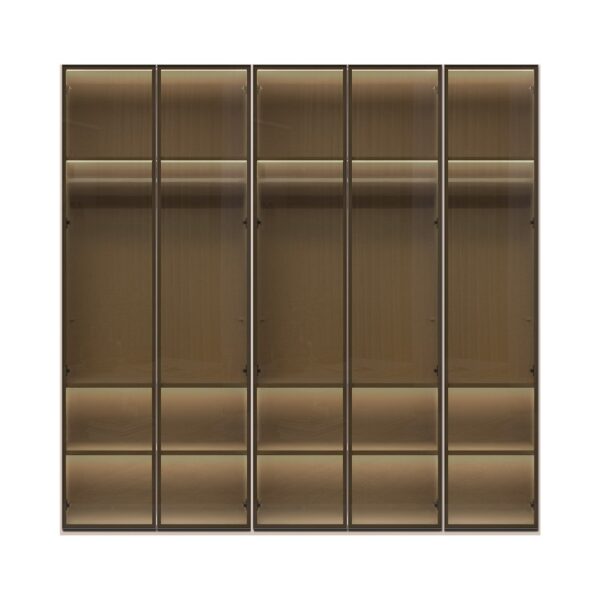 Garderobni ormar Kalla Opera P5-5AL, 5 krila (5 staklenih), širina 227 cm