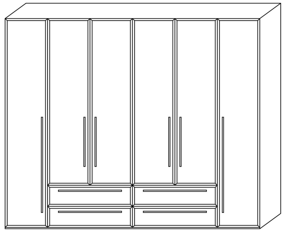 Garderobna omara Opera P64-2/OP (skica z merami)