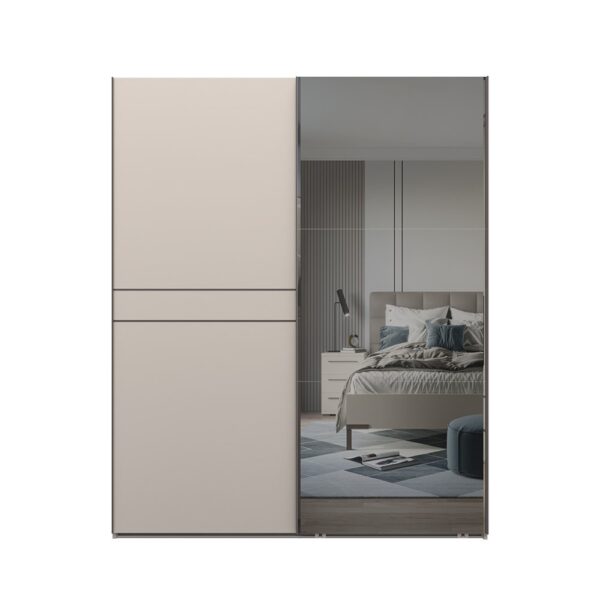 Klizni garderobni ormar s ogledalom Kalla Opera PK181-OG/OP, širina 182 cm