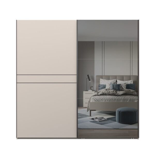 Klizni garderobni ormar s ogledalom Kalla Opera PK231-OG/OP, širina 230 cm