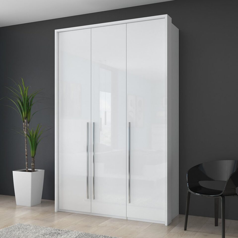 Garderobna omara Piano P3/PN, bela (detajl v prostoru)