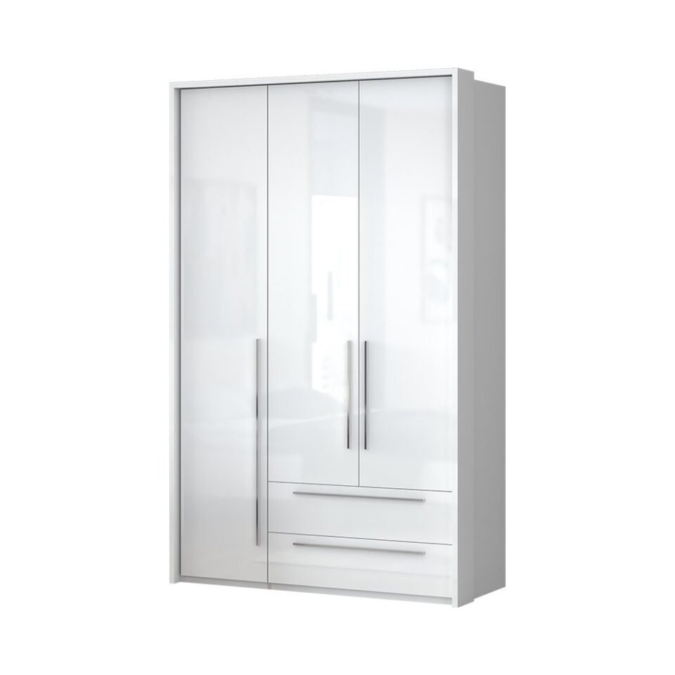 Garderobna omara z lajsnami Piano P32A/PN, bela