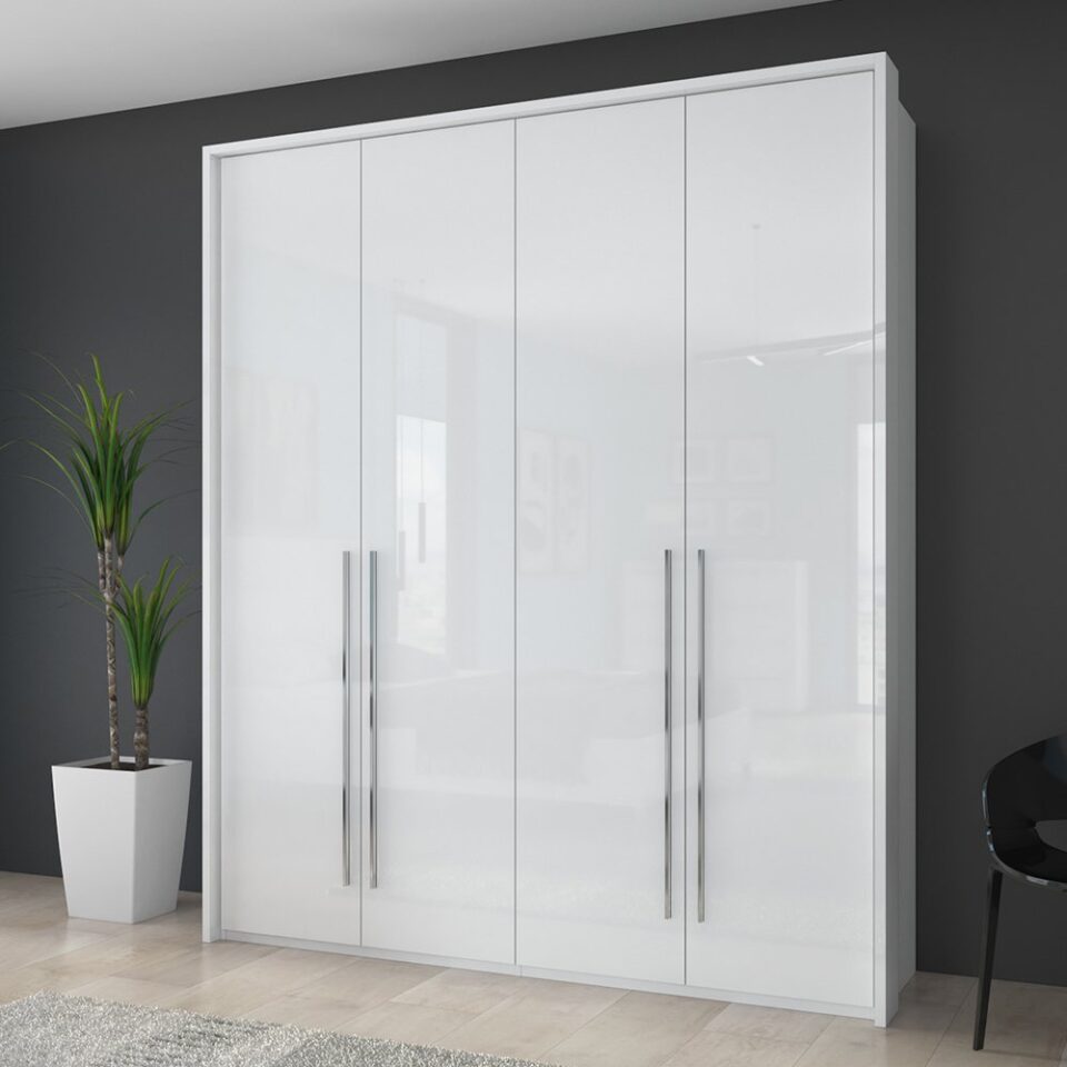 Garderobna omara Piano P4/PN, bela (detajl v prostoru)