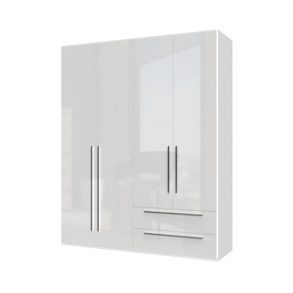 Garderobni ormar Kalla Piano P42-2/PN, 4 krila i 2 ladice, širina 182 cm