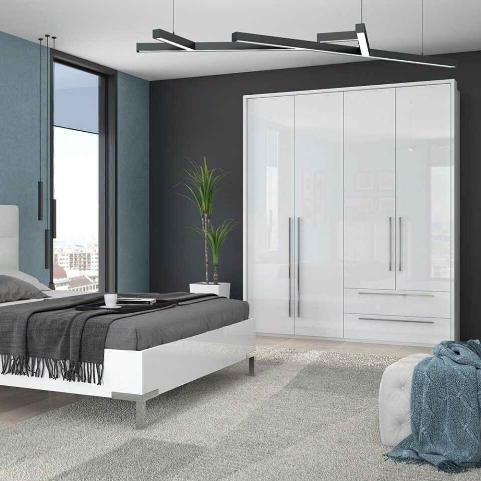 Garderobna omara Piano P42-2/PN, bela (detajl v prostoru)
