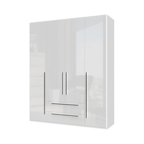 Garderobni ormar Kalla Piano P42/PN, 4 krila i 2 ladice, širina 182 cm