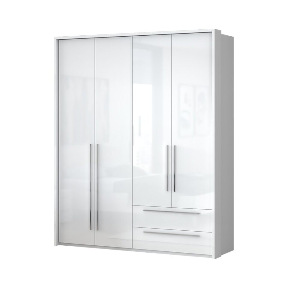 Garderobna omara z lajsnami Piano P42A-2/PN, bela