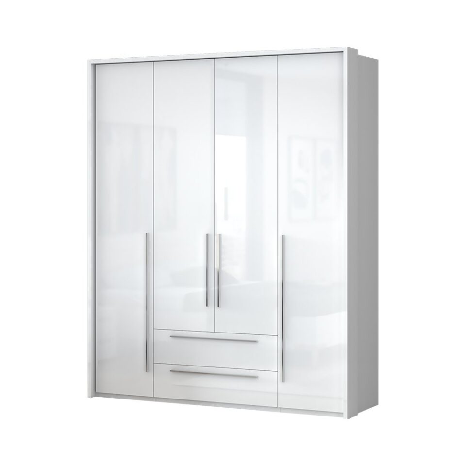 Garderobna omara z lajsnami Piano P42A/PN, bela