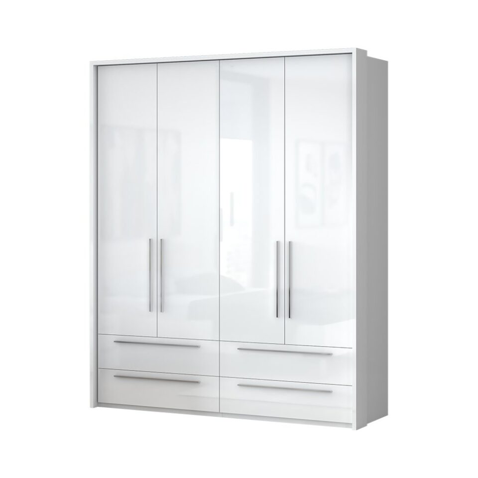 Garderobna omara z lajsnami Piano P44A/PN, bela