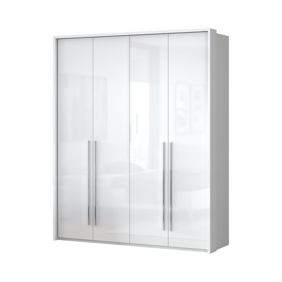 Garderobna omara z lajsnami Piano P4A/PN, bela