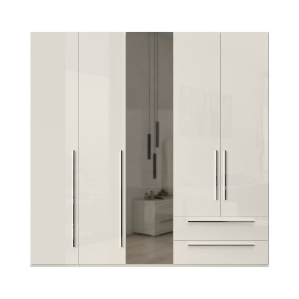 Garderobna omara z ogledalom Piano P52-1OG/PN, bež