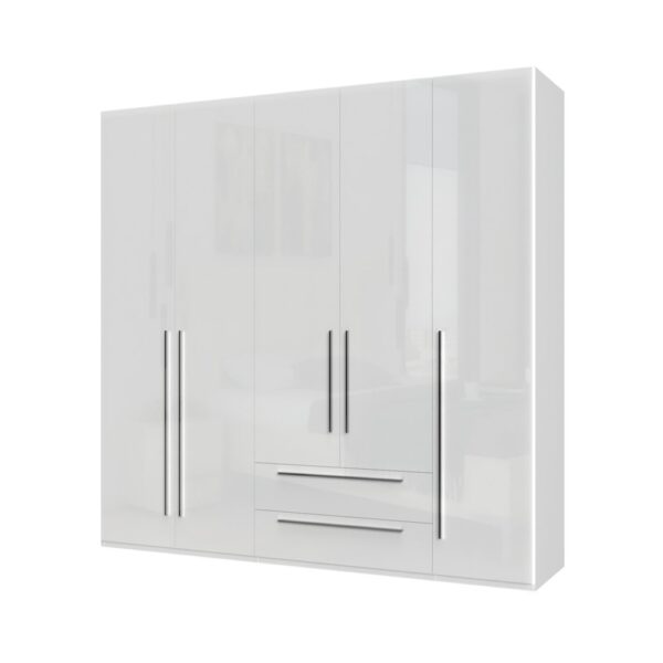 Garderobni ormar Kalla Piano P52/PN, 5 krila i 2 ladice, širina 227 cm