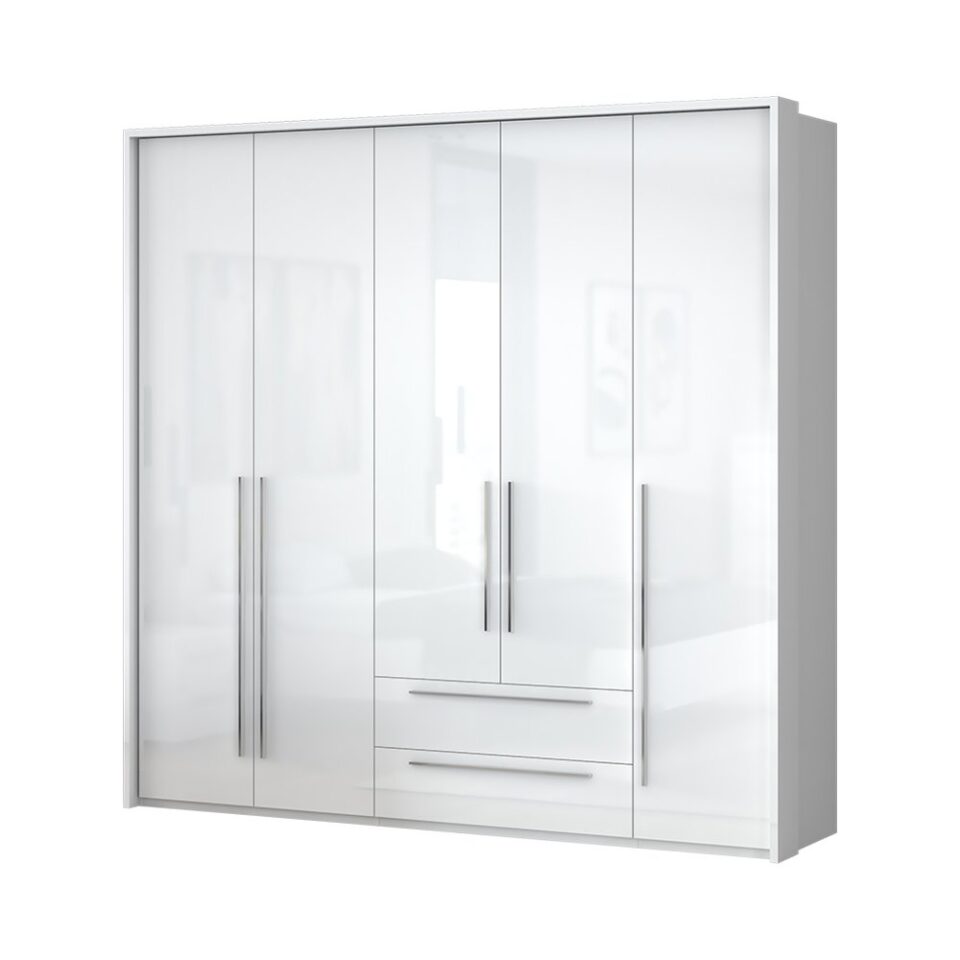 Garderobna omara z lajsnami Piano P52A/PN, bela