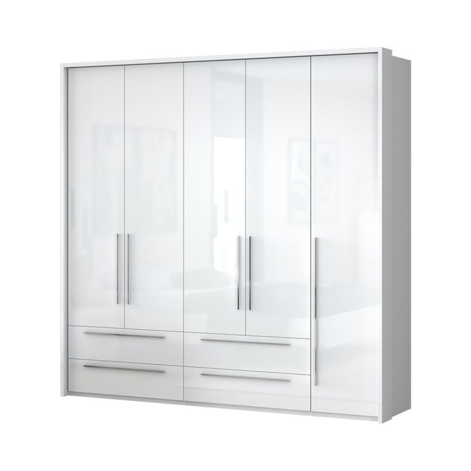 Garderobna omara z lajsnami Piano P54A/PN, bela