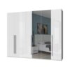 Garderobna omara z ogledalom Piano P6-2OG-2/PN, bela